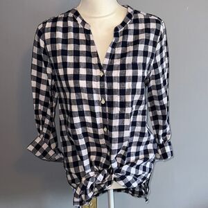 Old Navy Plaid Button Down Tunic Top!